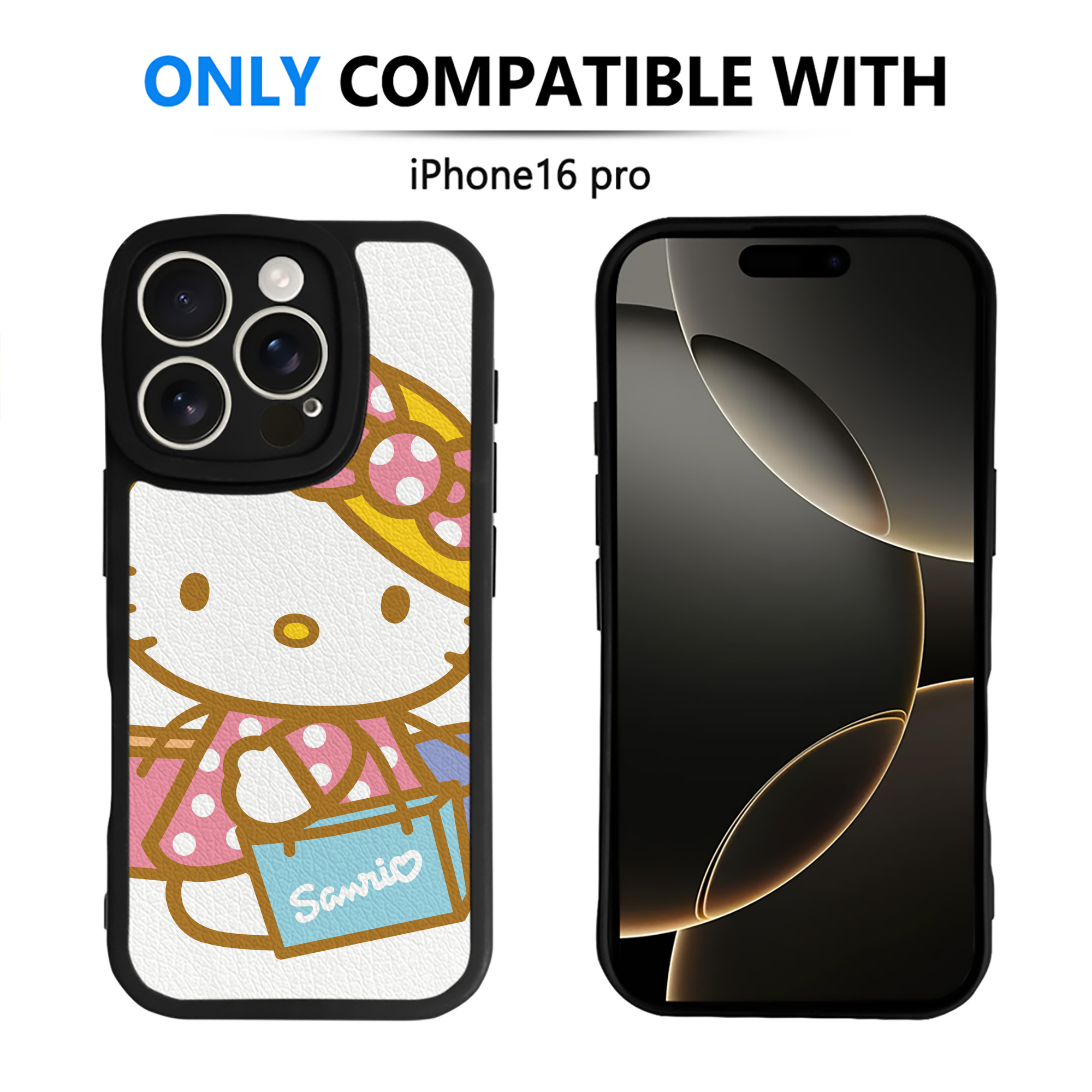 （画像用） Hello Kitty ハローキティ 【iPhone 16シリーズ対応】シリコンスマホケース（レザー調） 材質：シリコン